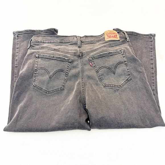 Levi's Wedgie Straight Charcoal Black Button Fly Denim Jeans Size 20 Women - Picture 5 of 9